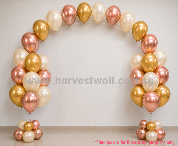 Helium Balloon Column with String Arch
